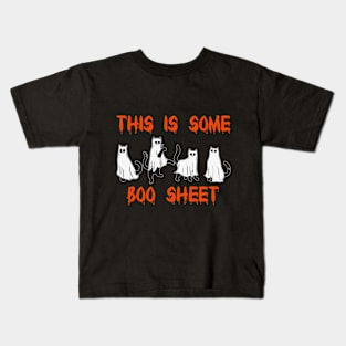 This Is Some Boo Sheet Ghost Cats Kids T-Shirt